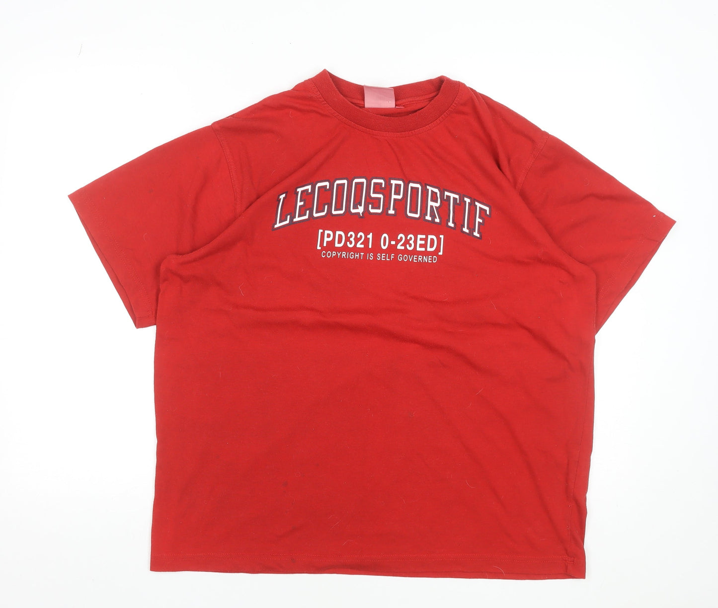 Le Coq Sportif Men's Red Logo Graphic T-Shirt Size L