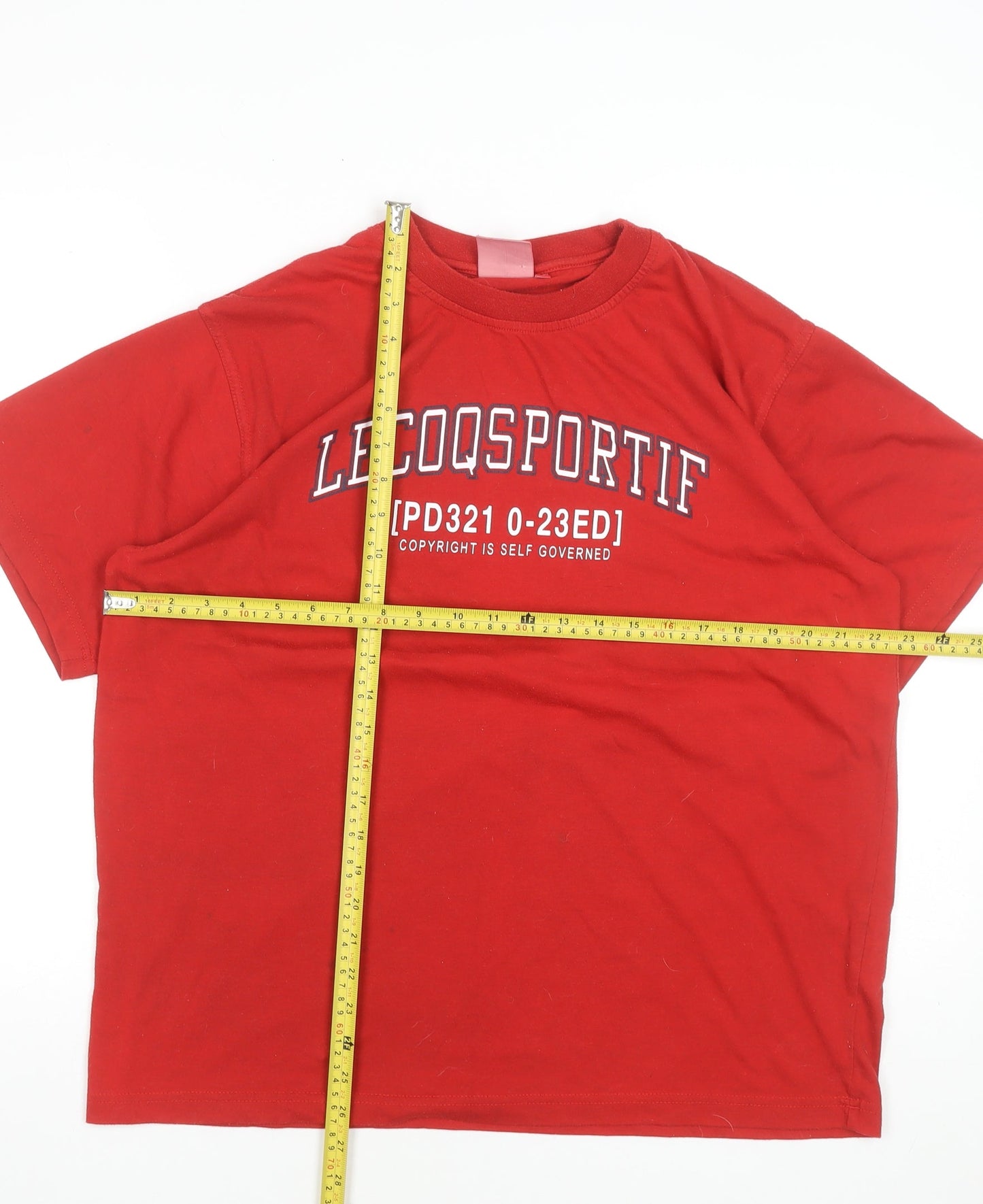 Le Coq Sportif Men's Red Logo Graphic T-Shirt Size L