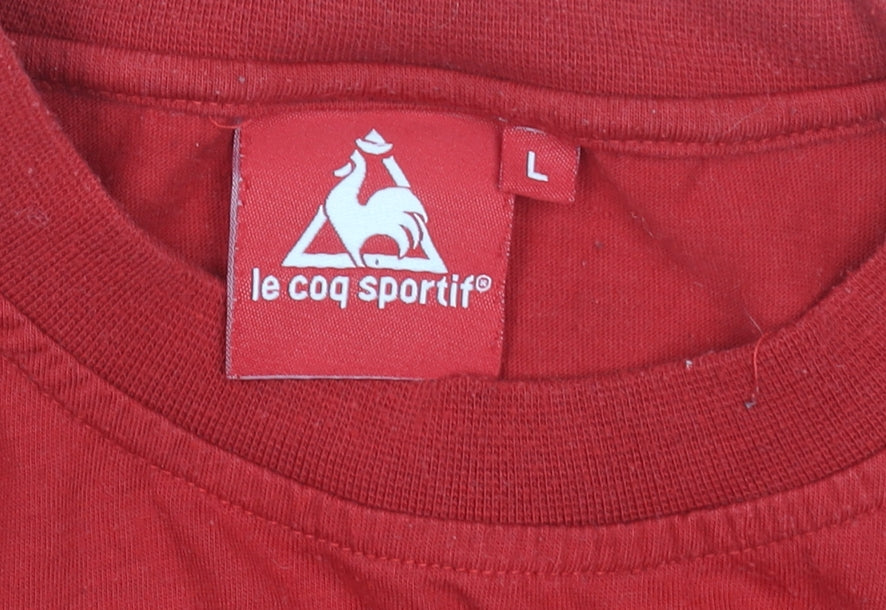 Le Coq Sportif Men's Red Logo Graphic T-Shirt Size L