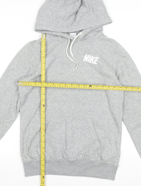 Nike Women’s Grey Pullover Hoodie Small Cotton Blend Logo Sweatshirt