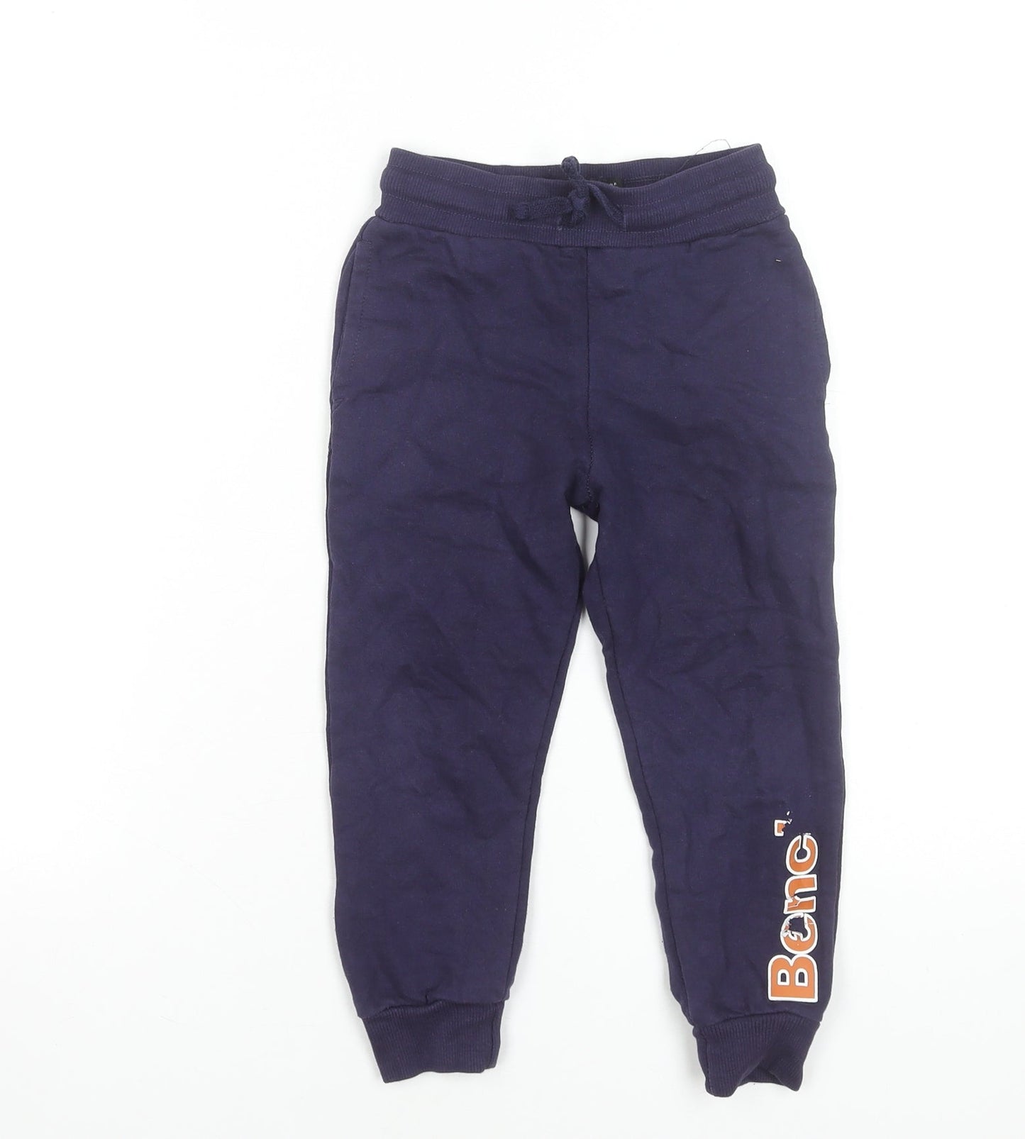 Bench Boys Blue Jogger Trousers 5 Years Cotton Blend Elastic Waist