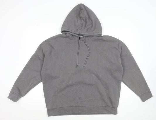 Noisy May Womens Grey Lovers Graphic Pullover Hoodie Size M