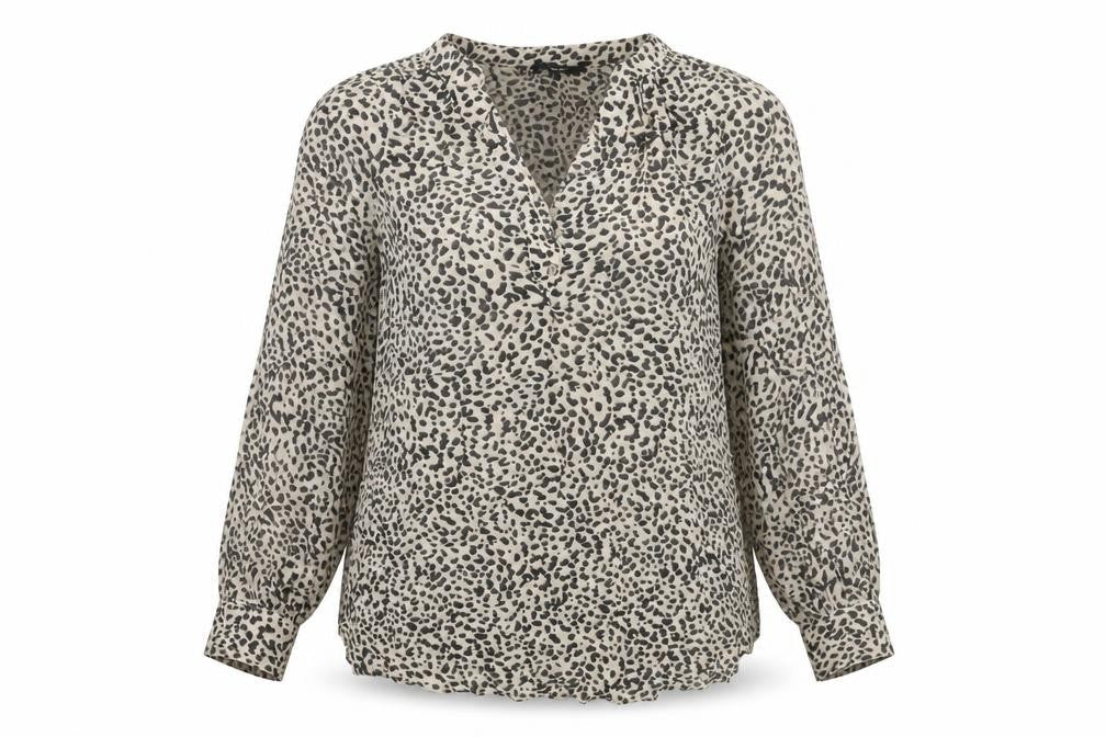 Next Women Beige Animal Print Viscose Tunic Blouse Size 12