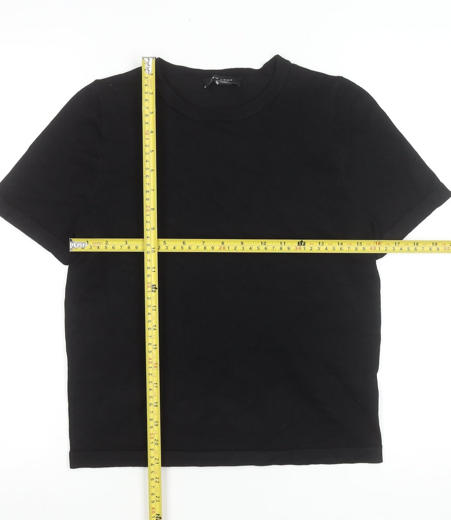 New Look Women's Black Short Sleeve Basic T-Shirt Size 12