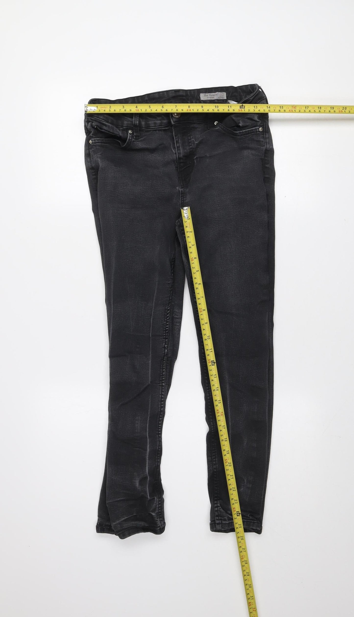 Marks and Spencer Women’s Black Skinny Jeans Size 14 Short Stretch Denim