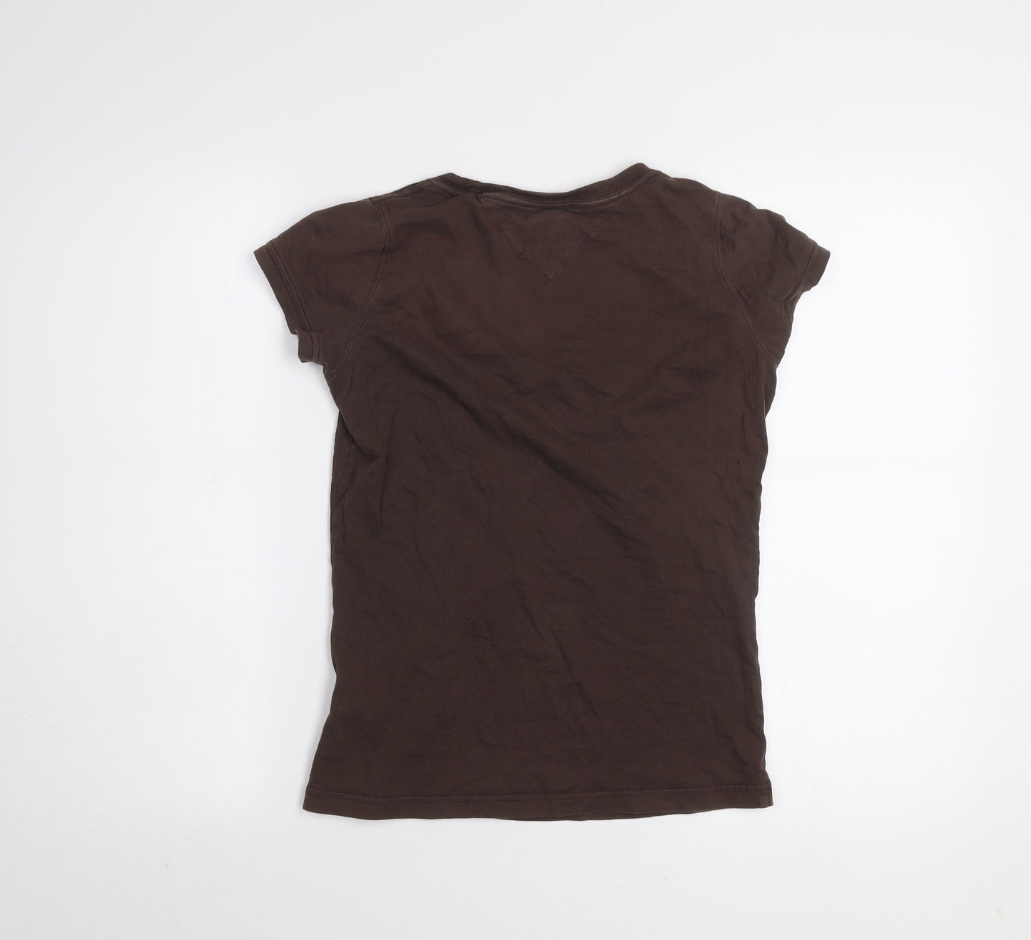 Tommy Hilfiger Womens Brown Small Graphic Crew Neck T-Shirt