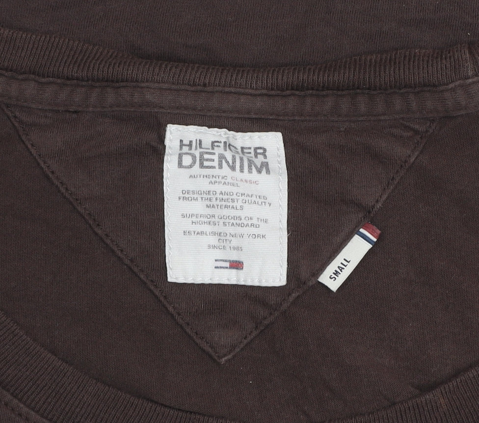 Tommy Hilfiger Womens Brown Small Graphic Crew Neck T-Shirt