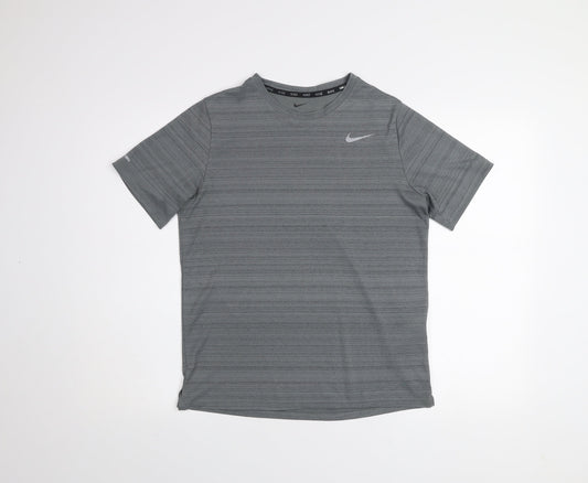 Nike Men's Grey XL Dri-Fit Running T-Shirt Lightweight Activewear Top