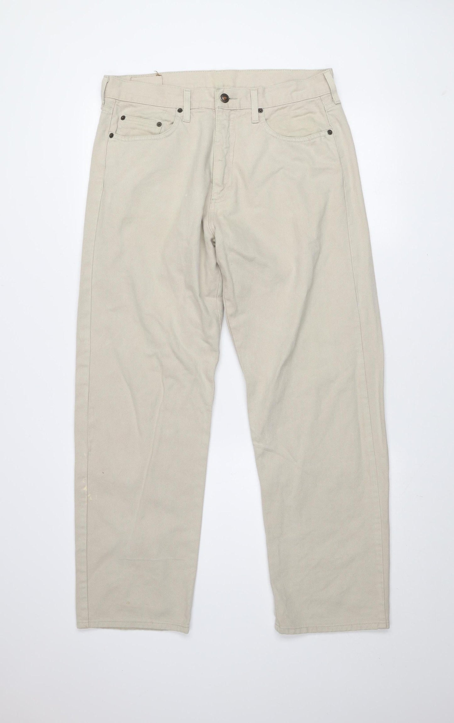 Lee Cooper Men’s Beige Cotton Chino Trousers 34W 30L Regular Fit