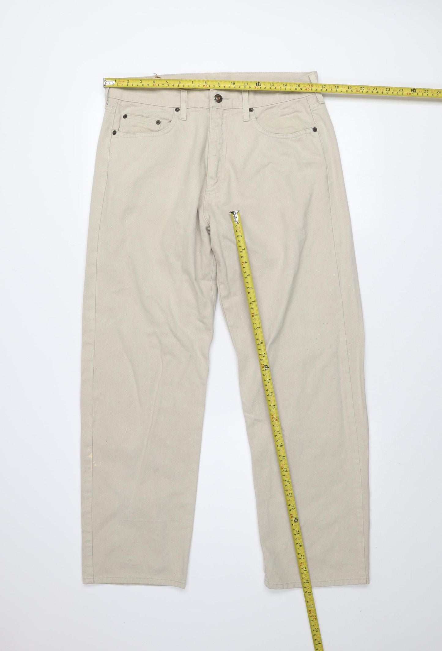 Lee Cooper Men’s Beige Cotton Chino Trousers 34W 30L Regular Fit