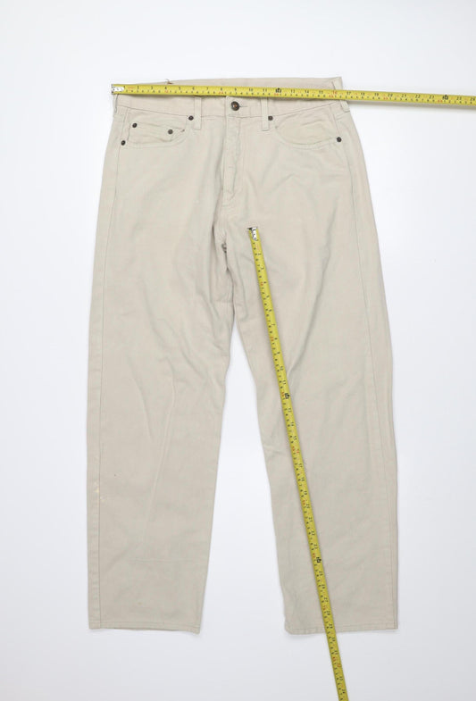 Lee Cooper Men’s Beige Cotton Chino Trousers 34W 30L Regular Fit