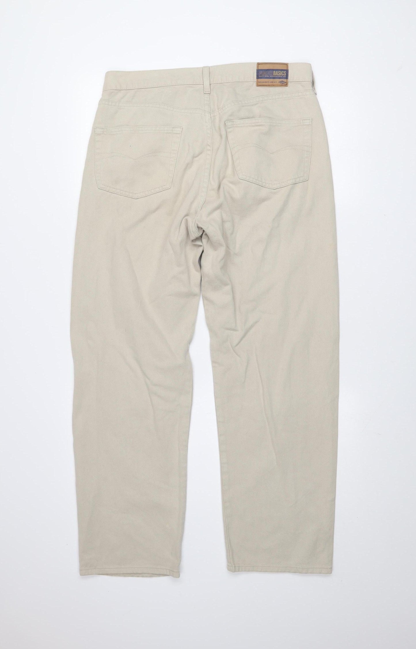 Lee Cooper Men’s Beige Cotton Chino Trousers 34W 30L Regular Fit