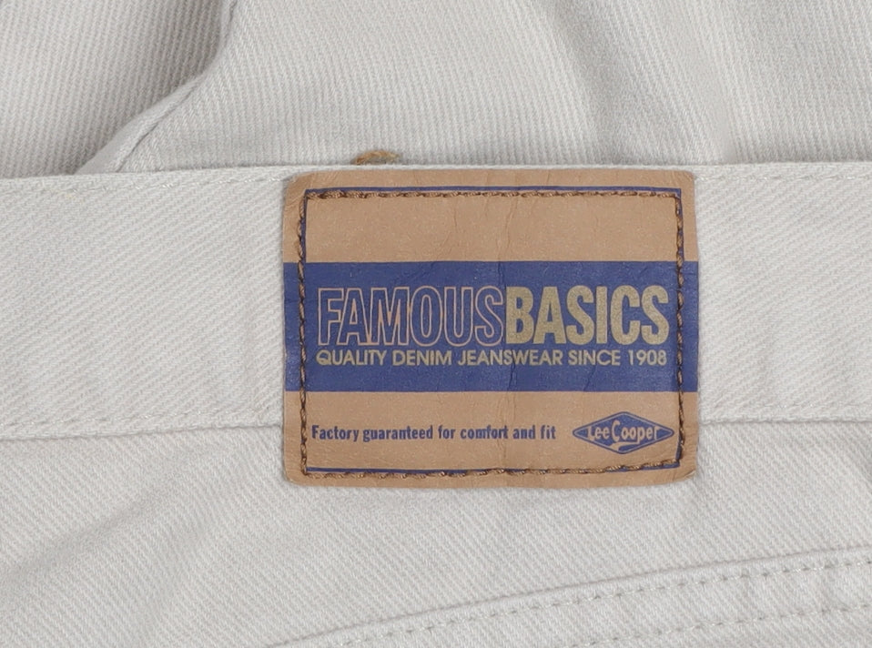 Lee Cooper Men’s Beige Cotton Chino Trousers 34W 30L Regular Fit