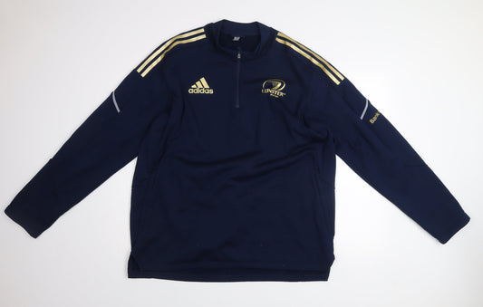 Adidas Men’s Blue XL 1/4 Zip Leinster Rugby Sweatshirt