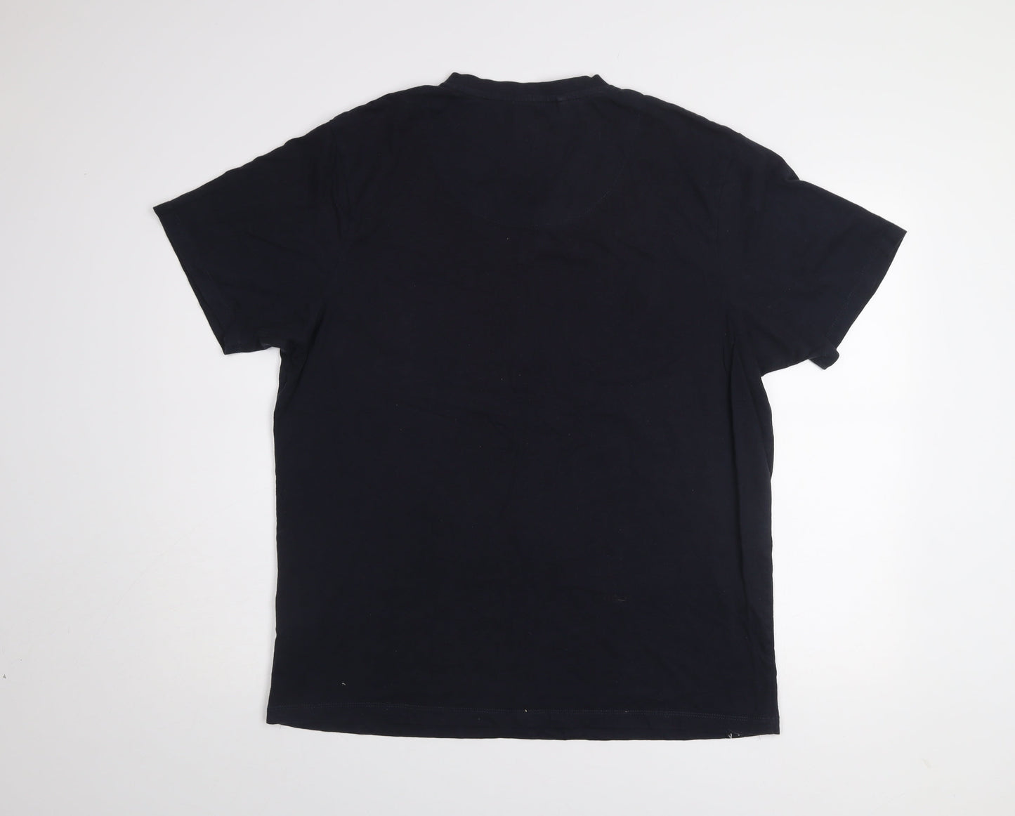 Diesel Men's Black 2XL V-Neck Ring Spun Cotton T-Shirt