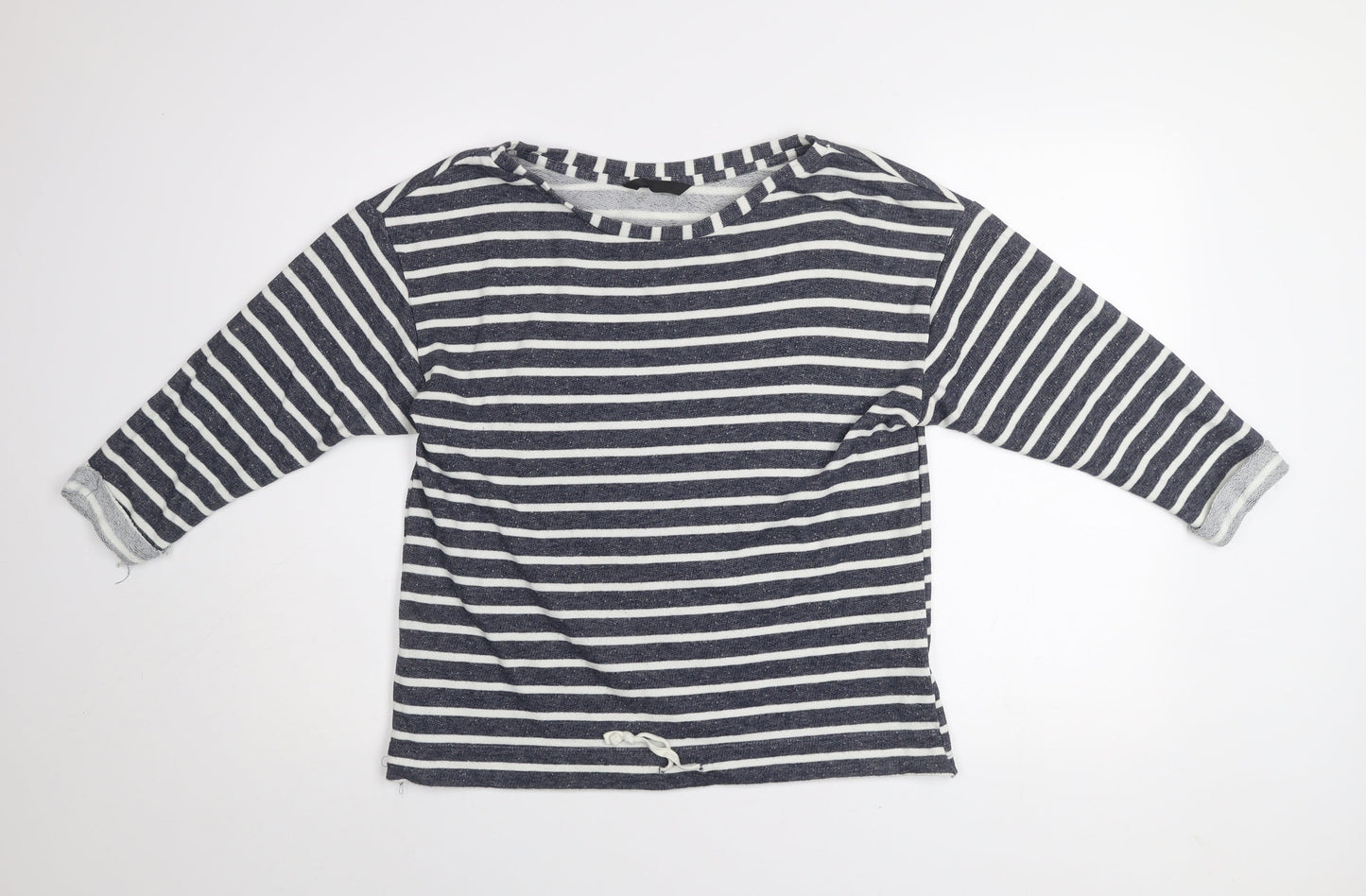 Dunnes Stores Women’s Navy Stripe Pullover Sweatshirt Medium Cotton Blend