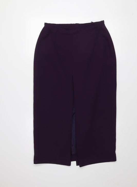 Gerrard Creation Womens Purple Midi Pencil Skirt Size 14