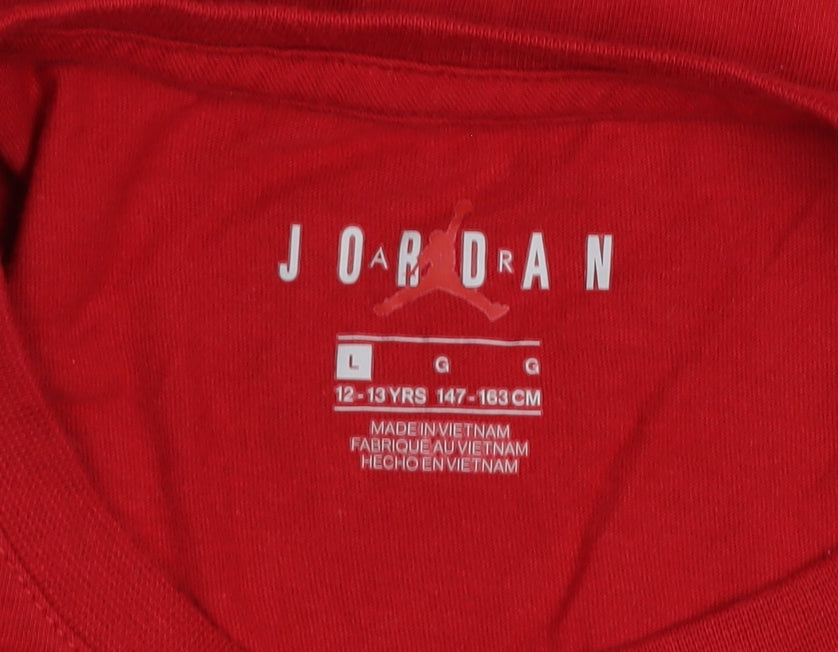 Nike Jordan Boys Red 12-13 Years Graphic Sports T-Shirt