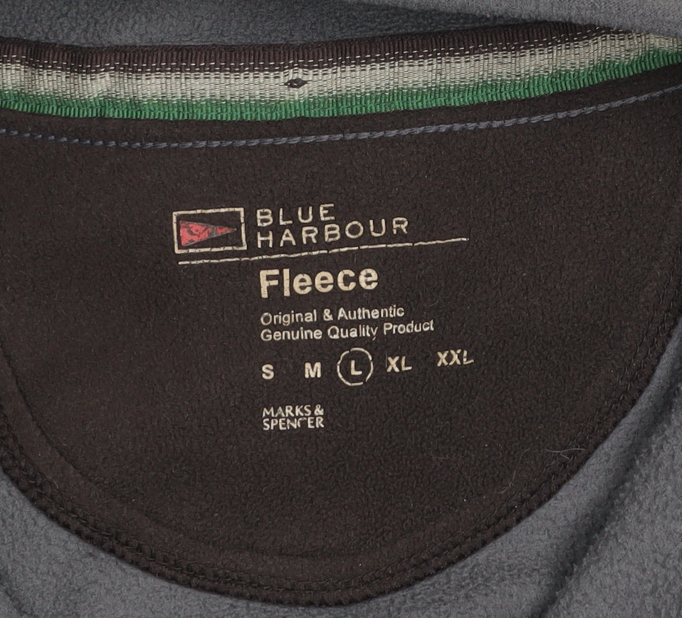 Marks & Spencer Blue Harbour Men's Grey Fleece Pullover Sweatshirt L