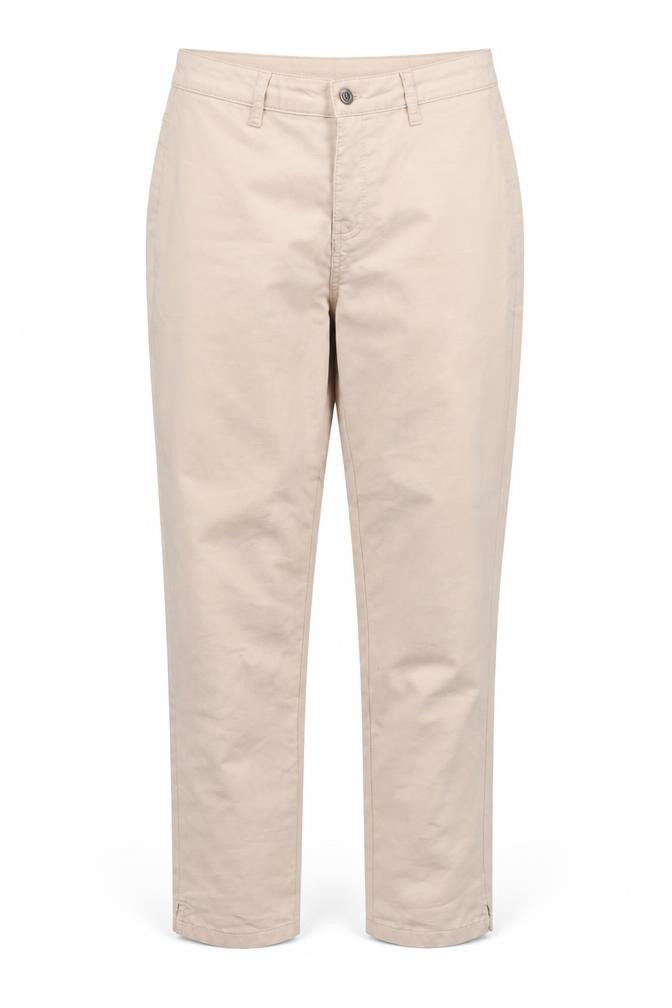 Gallery Women Beige Chino Trousers UK 12 Cotton Blend Mid Rise