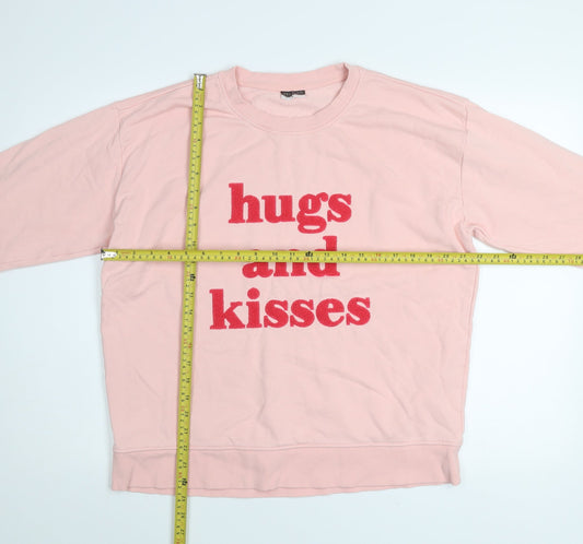 Beloved Woman Pink Pullover Sweatshirt L Hugs and Kisses Graphic