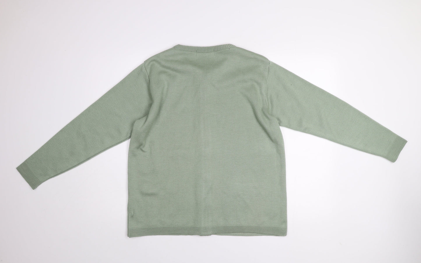 Beaumonde Paris Women’s Green Long Sleeve Acrylic Cardigan Size 14/16