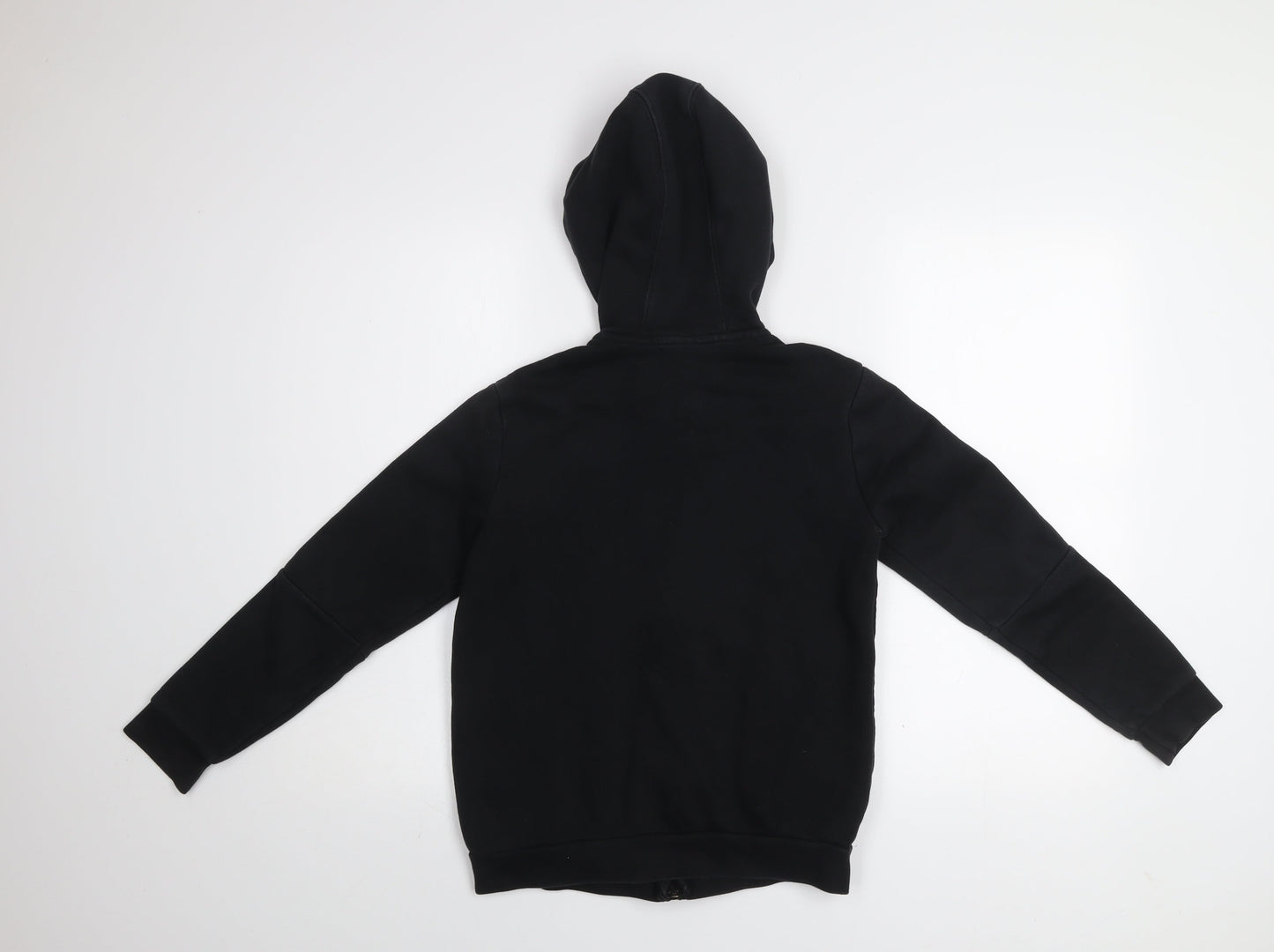 adidas Boys Black 11-12 Years Track Jacket Hooded Full Zip Activewear