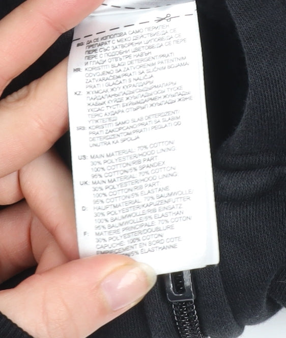 adidas Boys Black 11-12 Years Track Jacket Hooded Full Zip Activewear