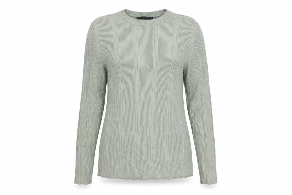 Marks and Spencer Women’s Soft Green Ribbed Knit Long Sleeve Jumper Size 16