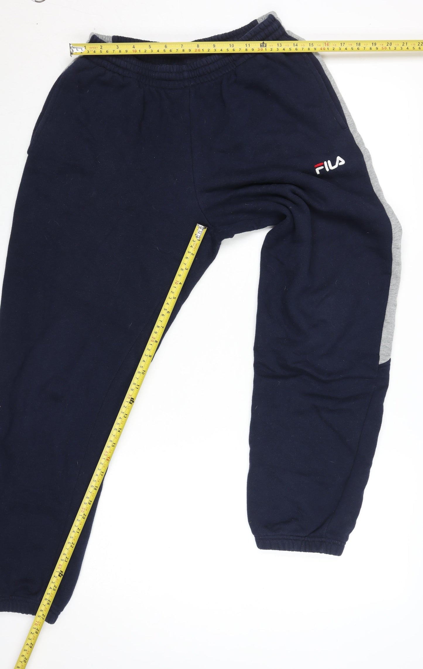 Fila Men's Navy Blue Small Jogger Sweatpants with Side Stripe