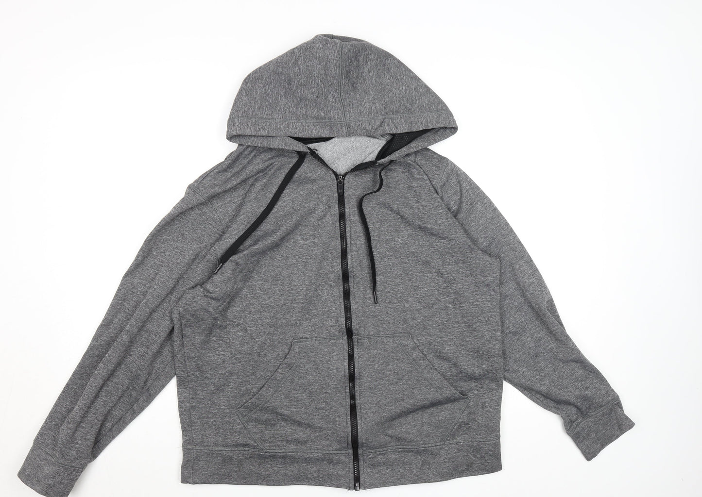 Champion Men's Grey L Full Zip Hoodie Jacket Fleece Lined Activewear