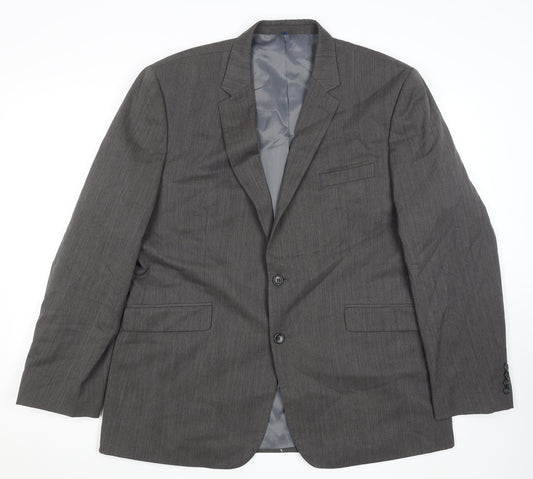 Burton Menswear London Men's Grey 46R Regular Fit Wool Blend Blazer