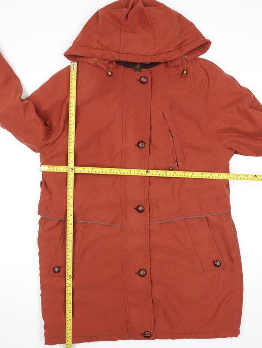 Marks and Spencer Women’s Russet Brown Long Hooded Parka Coat UK 12