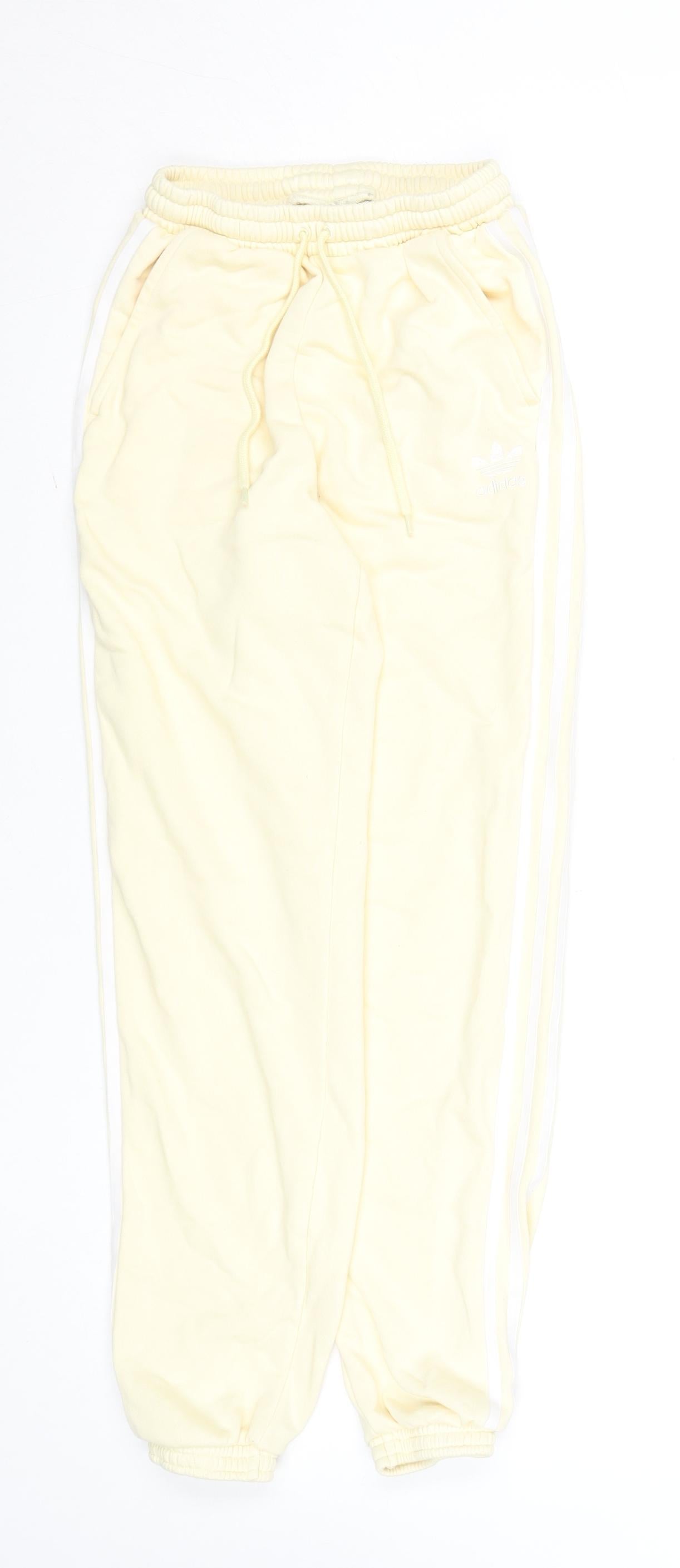adidas Women's Beige Jogger Trousers Size 4 Cotton Blend