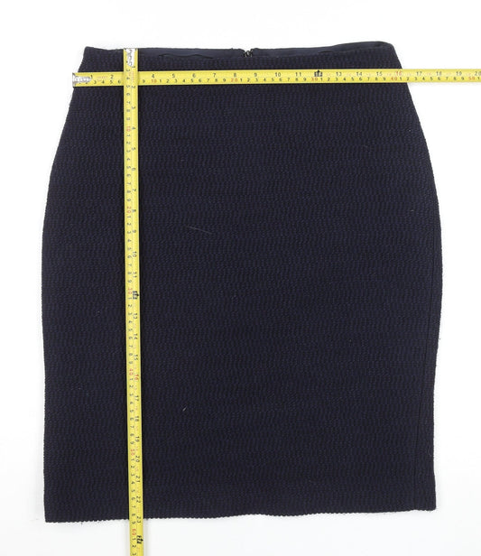 Paul Smith Women’s Blue Knee Length Pencil Skirt Size 16 Wool Blend