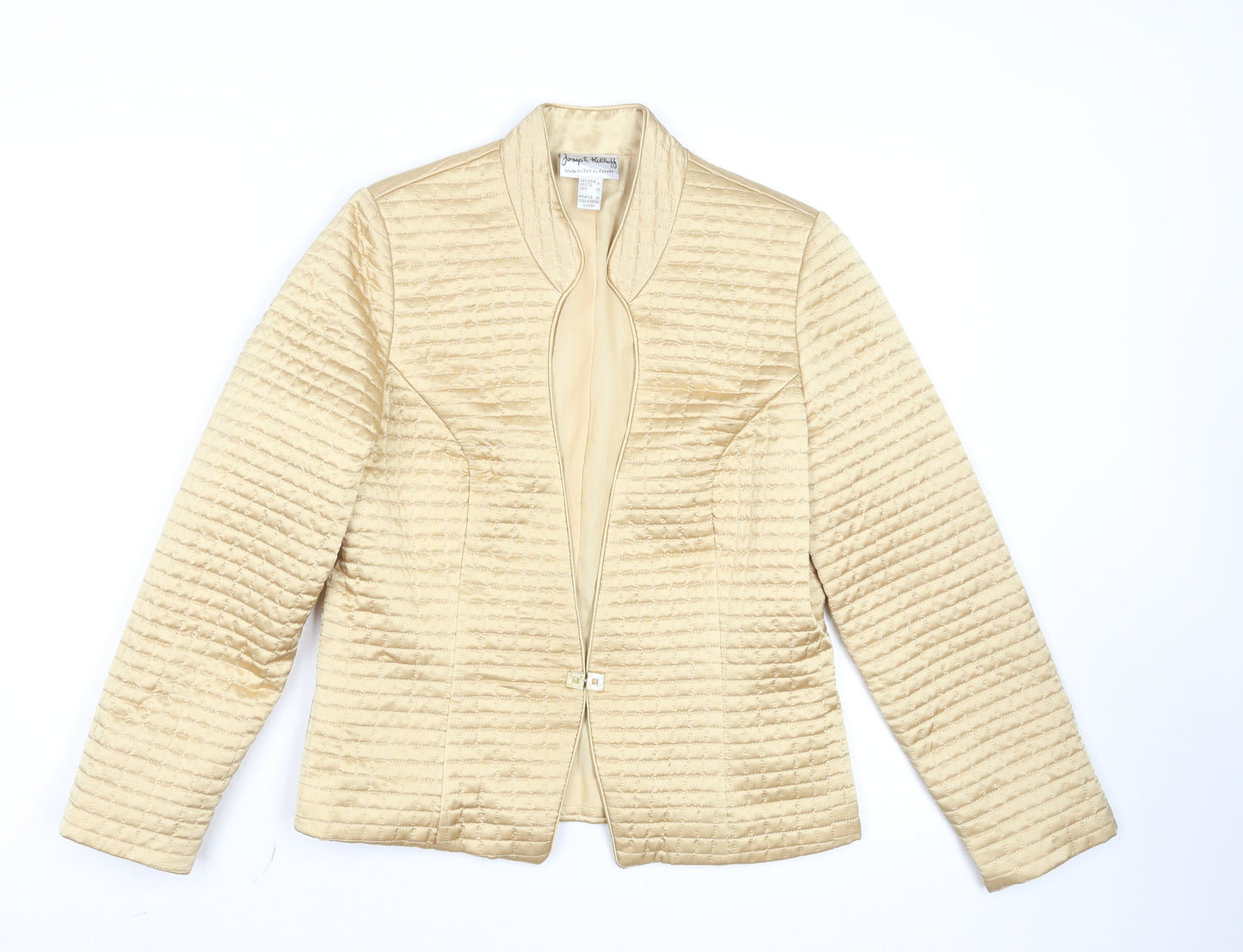 Joseph Ribkoff Women's Beige Quilted Satin Jacket UK 10 Elegant Short