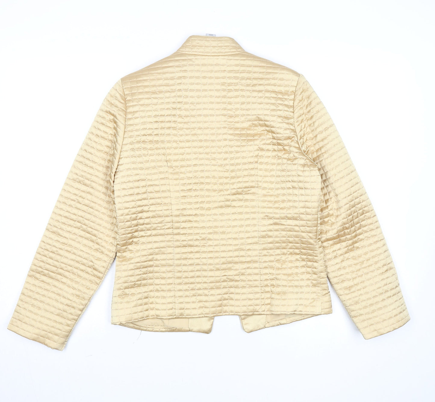Joseph Ribkoff Women's Beige Quilted Satin Jacket UK 10 Elegant Short