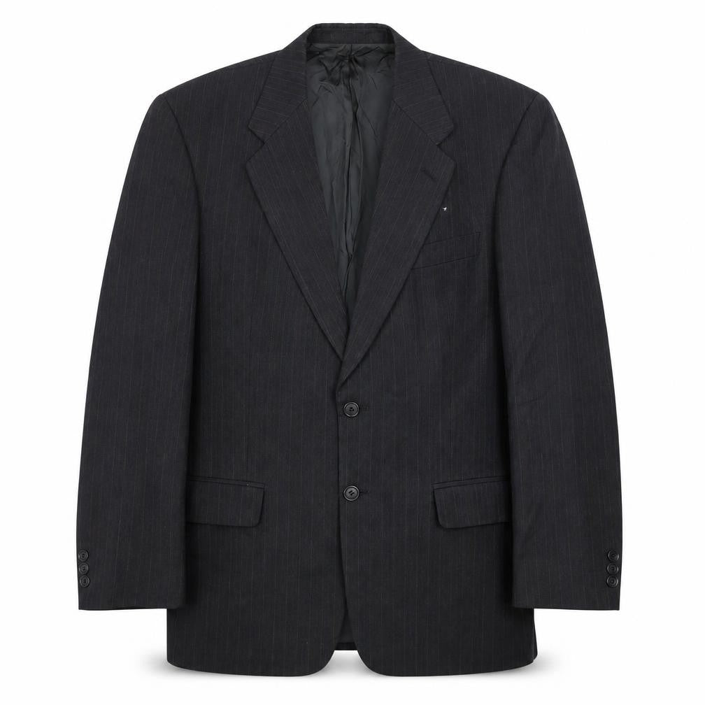 Marks and Spencer Men's Grey Pinstripe 38L Wool Blend Blazer Jacket
