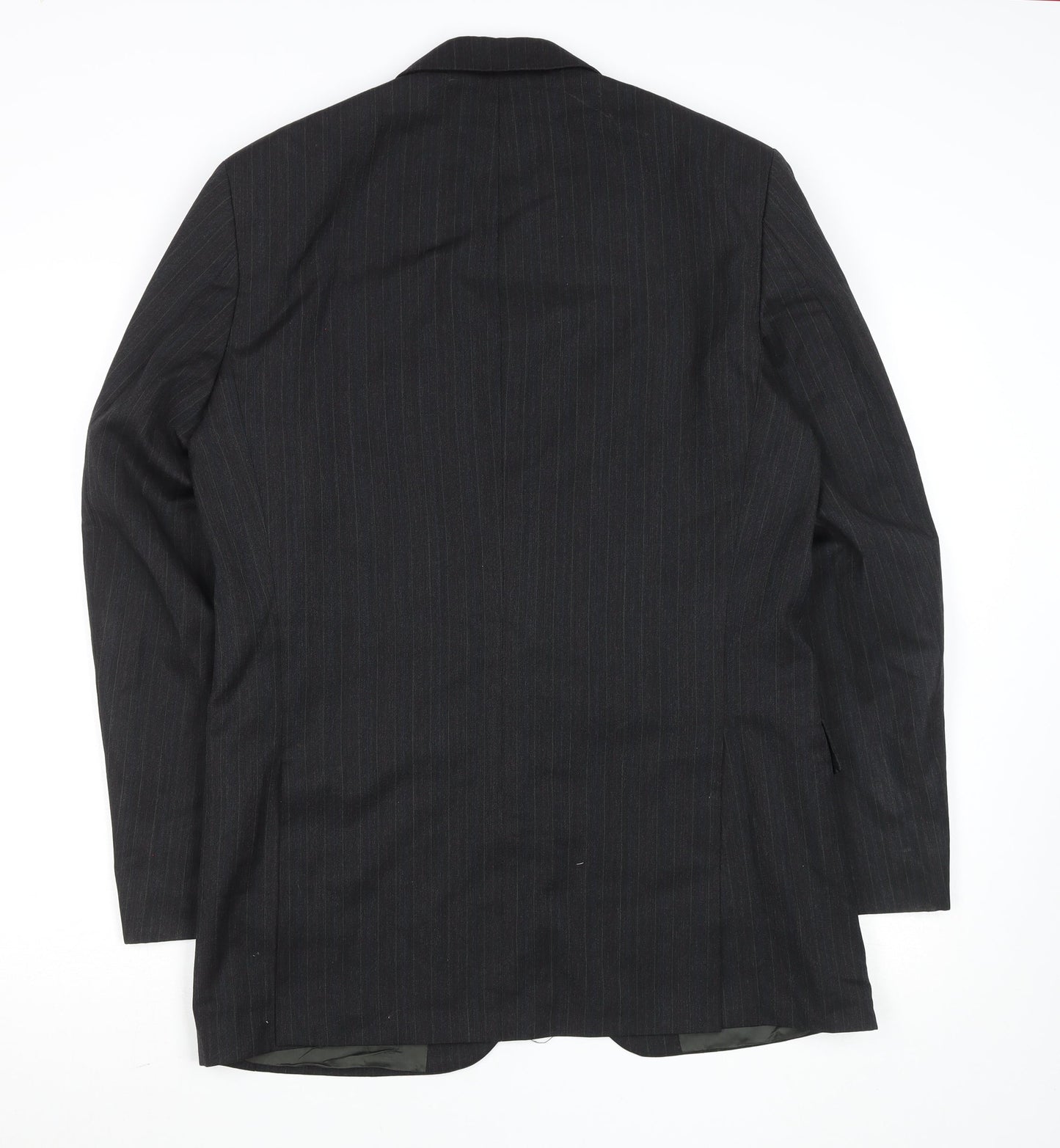 Marks and Spencer Men's Grey Pinstripe 38L Wool Blend Blazer Jacket