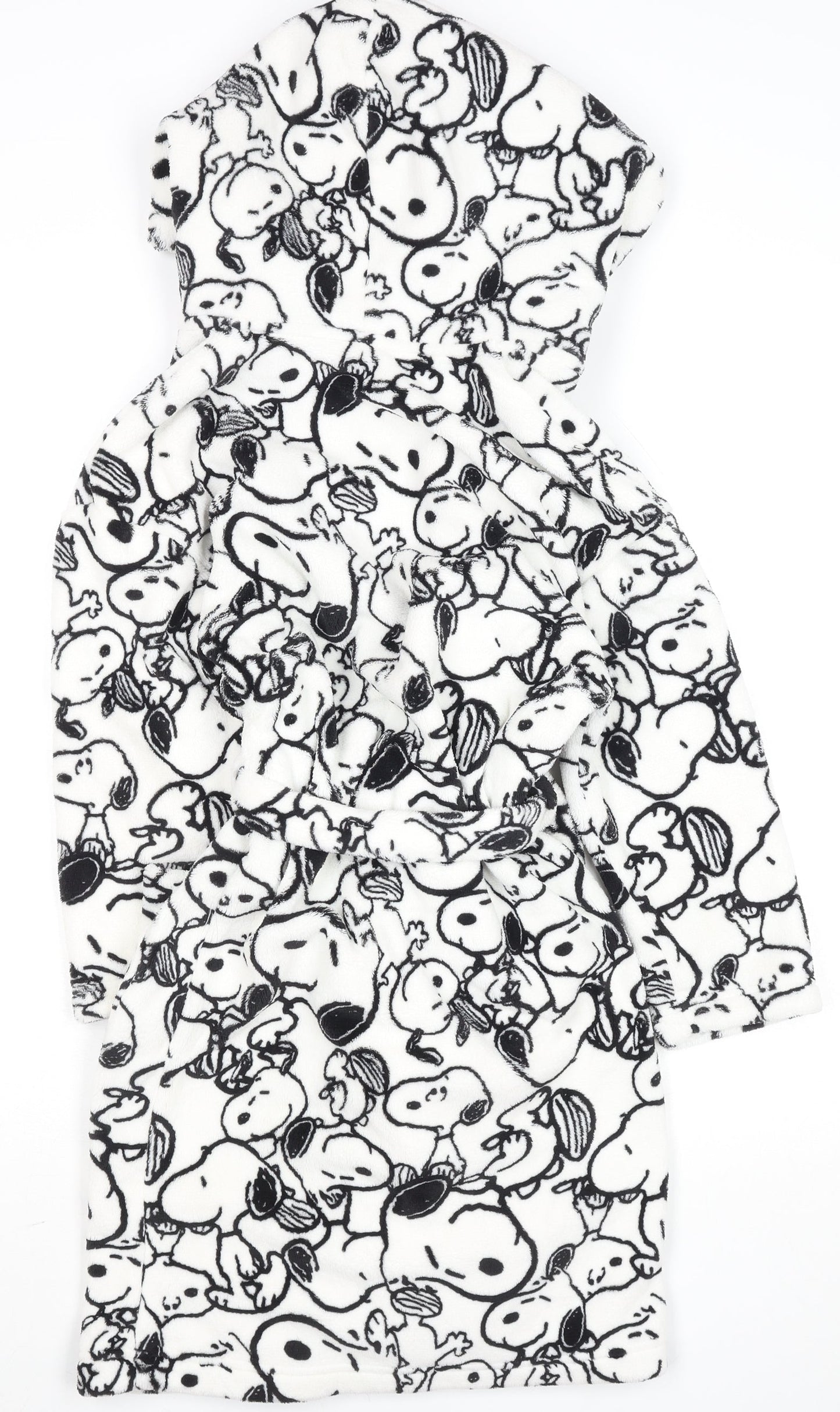 Marks and Spencer Girls White Snoopy Hooded Fleece Robe 8-9 Years