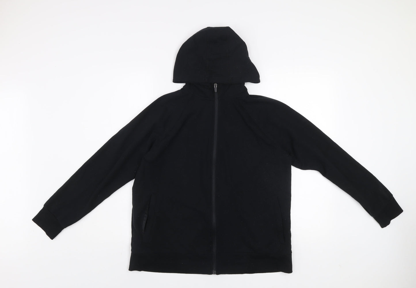 H&M Men's Black Regular Fit Full Zip Hooded Activewear Jacket Size L