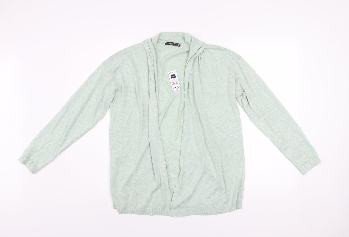 Dunnes Women’s Light Green Knit Long Sleeve Open Cardigan Size 12