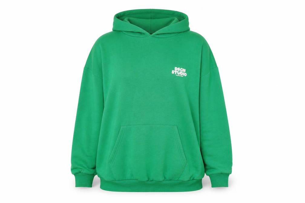 Boohoo Women’s Green Pullover Hoodie Medium Cotton Blend