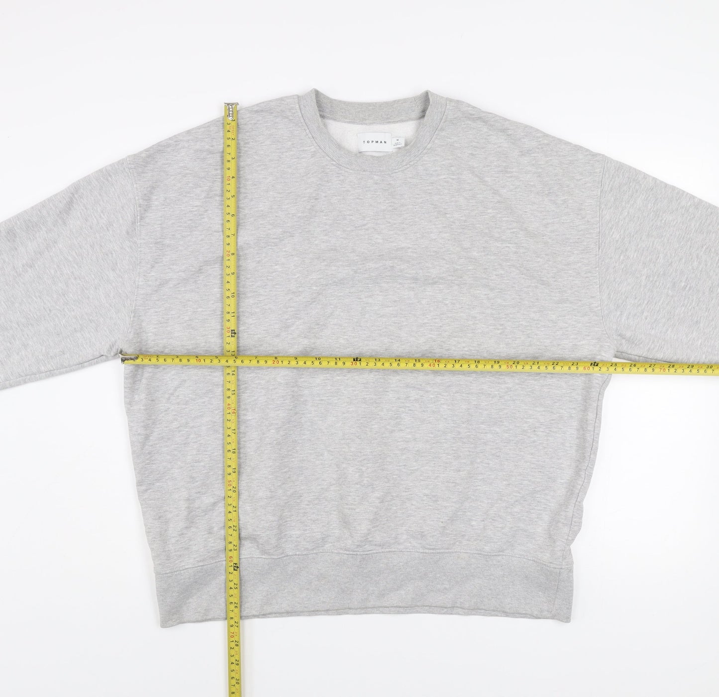 Topman Men's Grey Crew Neck Pullover Sweatshirt Size M Regular Fit