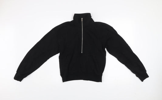 H&M Divided Women’s Black 1/2 Zip High Neck Pullover Sweatshirt XXS