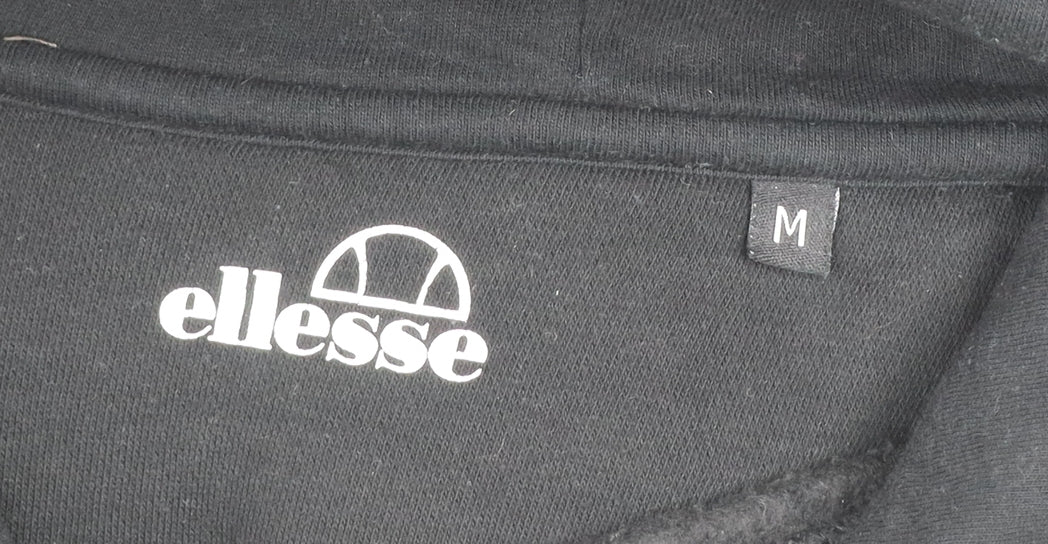 Ellesse Men's Black Pullover Hoodie Size M Regular Fit Sweatshirt