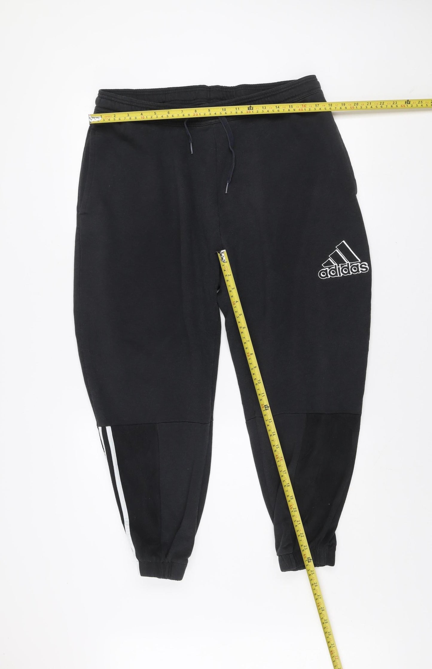 Adidas Mens Black XL Jogger Trousers Fleece Drawstring Waist