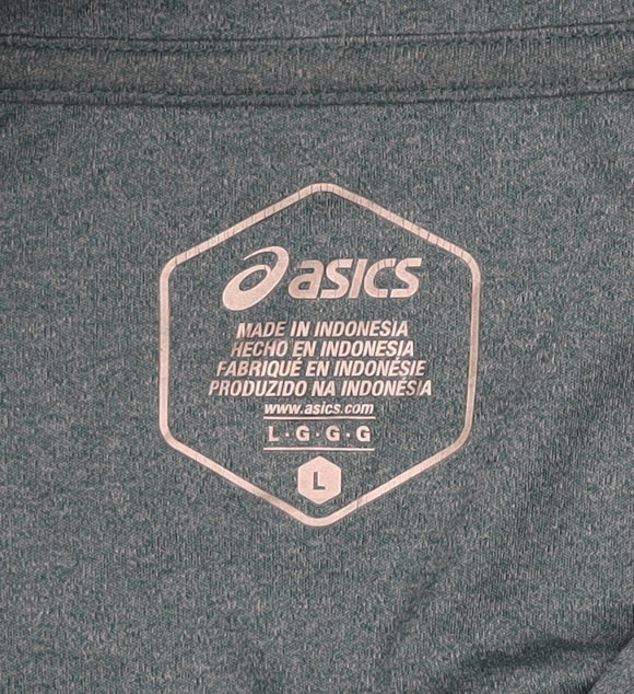 Asics Mens Green Long Sleeve 1/2 Zip Running Sweatshirt Size L