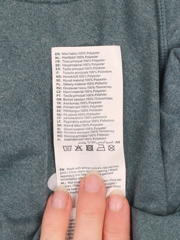 Asics Mens Green Long Sleeve 1/2 Zip Running Sweatshirt Size L