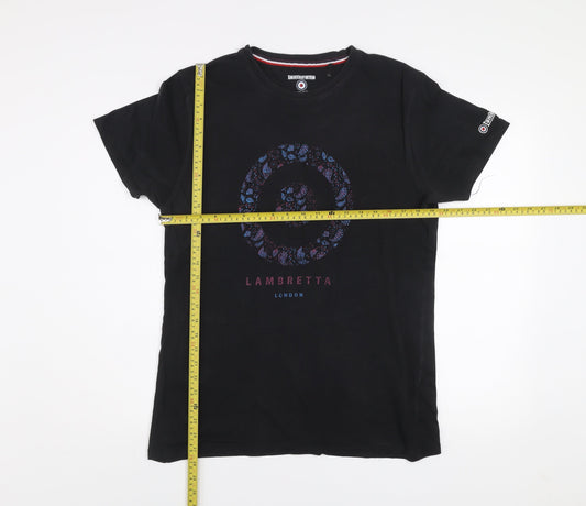 Lambretta Men's Black Paisley Target Graphic T-Shirt - Size L